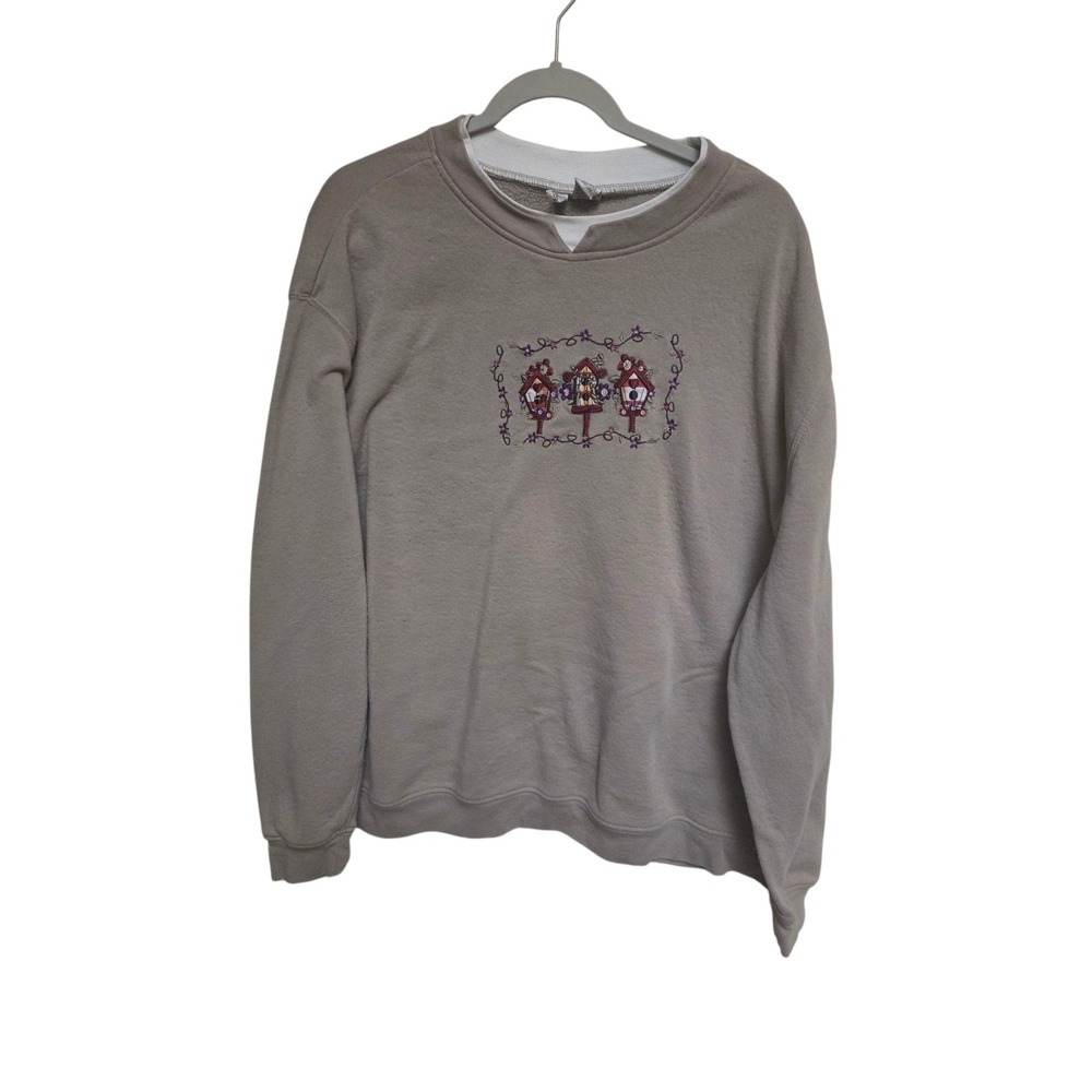 Vintage 90s Hastings & Smith Sweatshirt Birdhouse Embroidery Crewneck 2X‎
